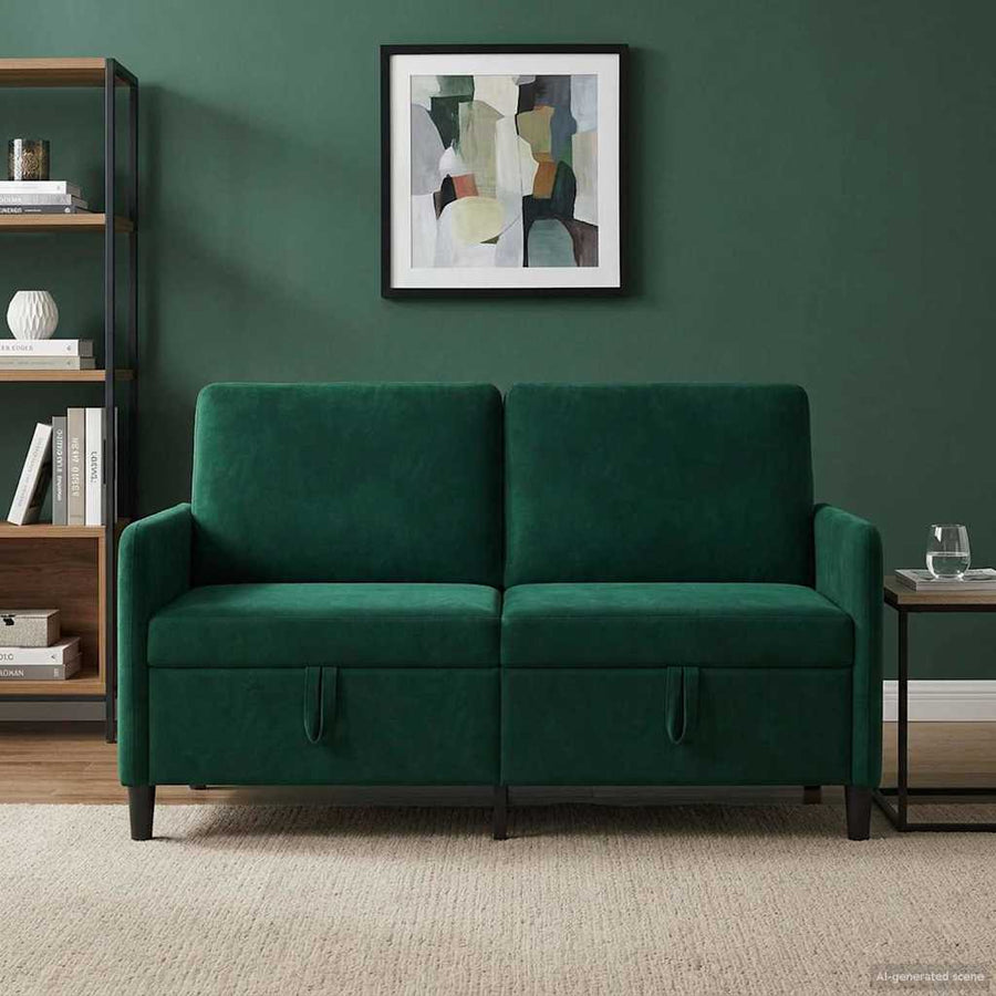 Bank met opslag Donkergroen 152 x 78 x 87 cm Polyester