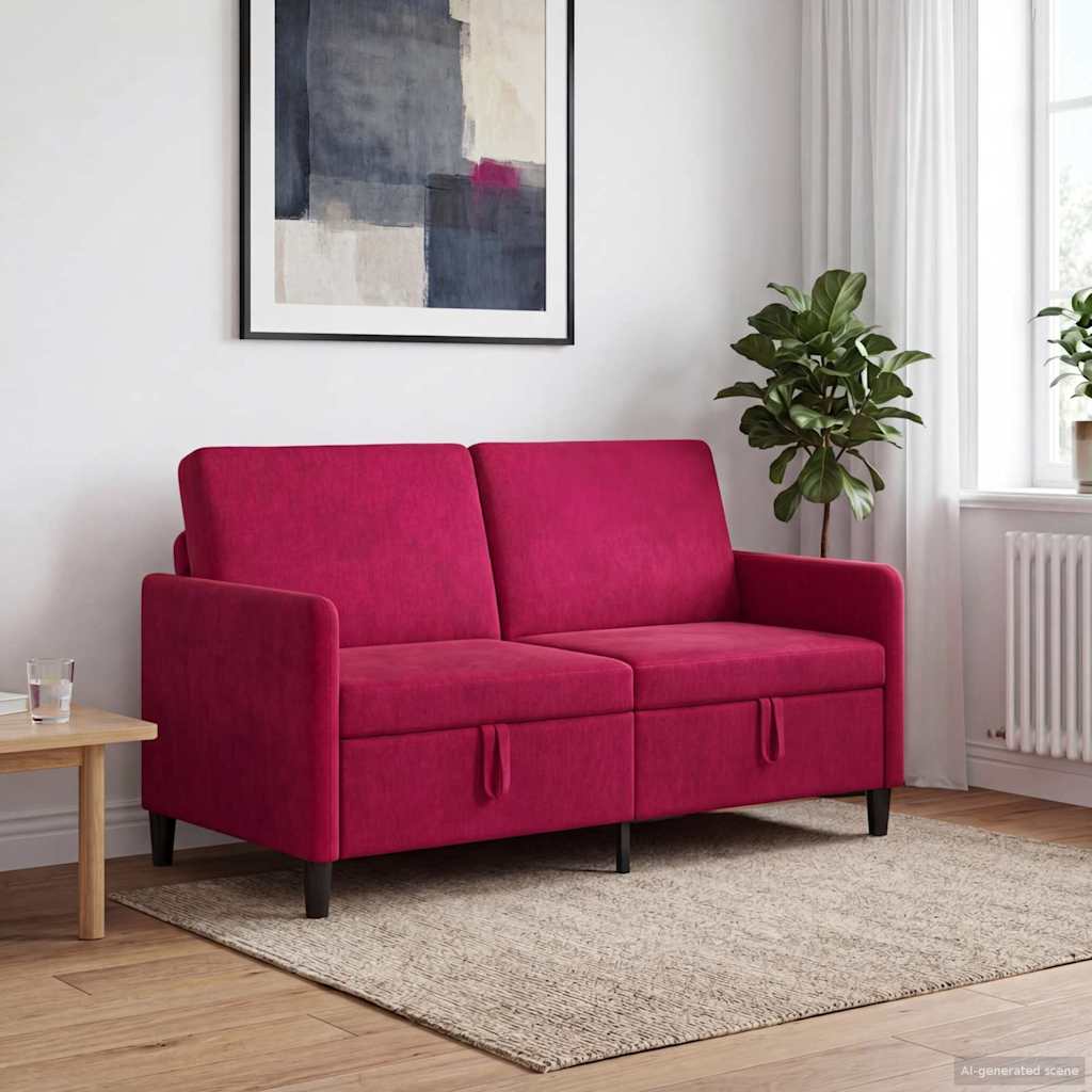 Bank met opslag Wijnrood 152 x 78 x 87 cm Polyester