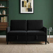 Bank met opbergruimte zwart 152x78x87 cm polyester