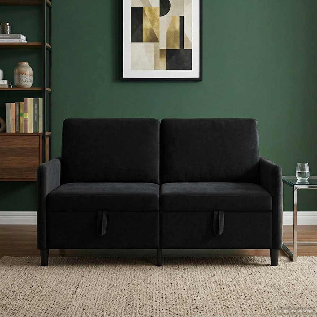 Bank met opslag Zwart 152 x 78 x 87 cm Polyester