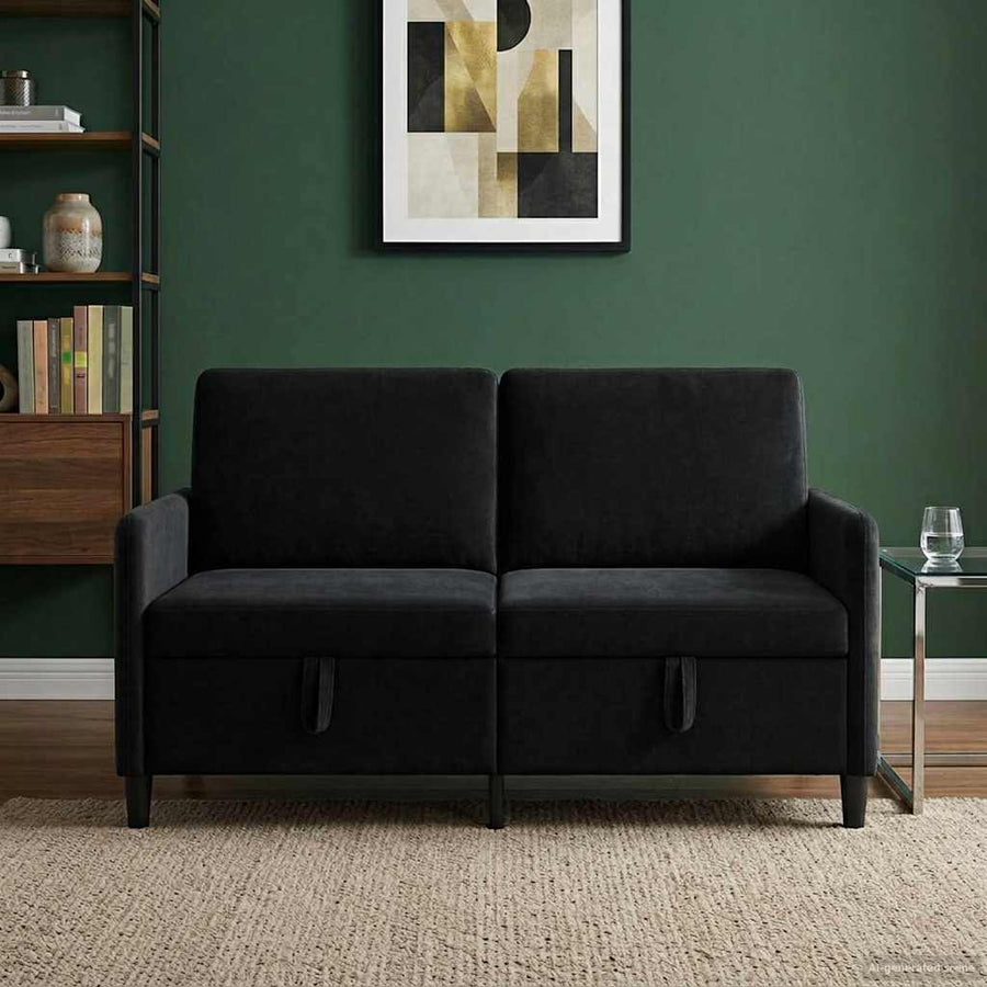 Bank met opslag Zwart 152 x 78 x 87 cm Polyester