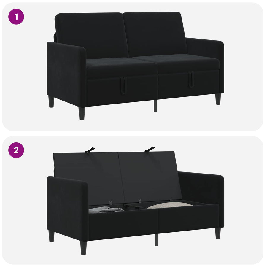 Bank met opslag Zwart 152 x 78 x 87 cm Polyester