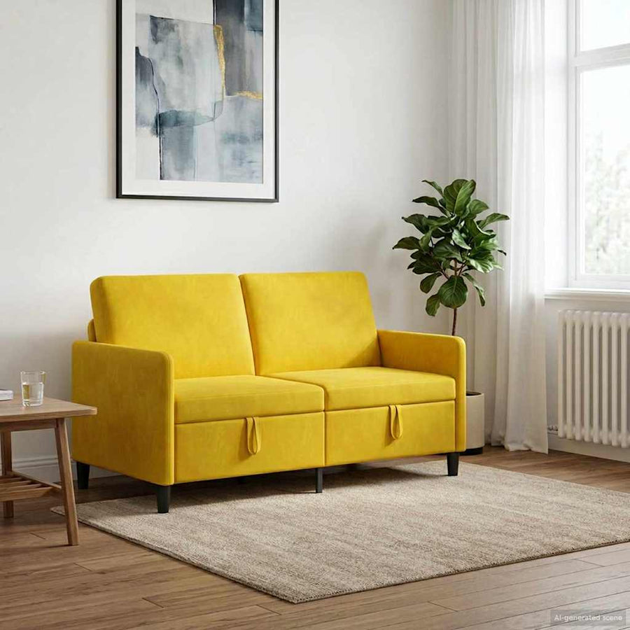 Bank met opslag Geel 152 x 78 x 87 cm Polyester