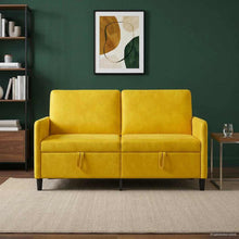 Bank met opslag Geel 152 x 78 x 87 cm Polyester