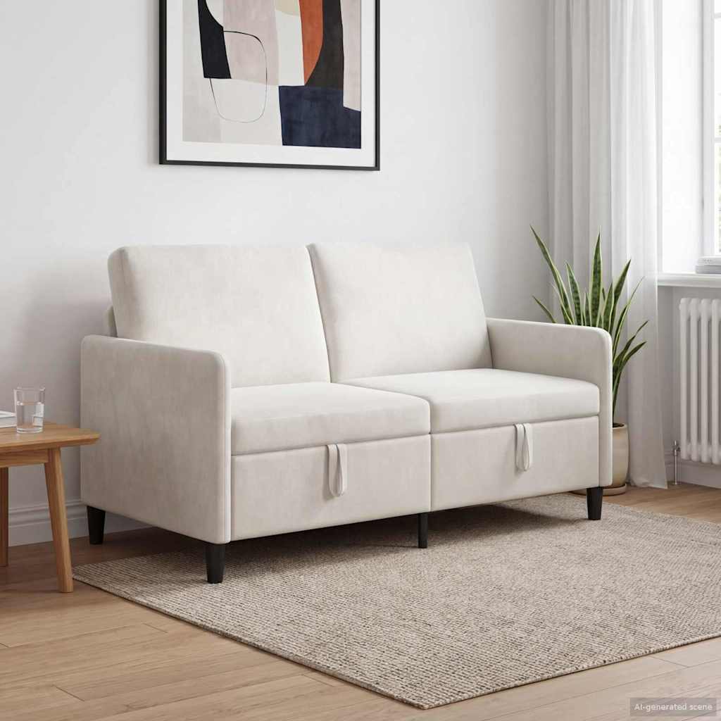 Bank met opslag Crèmekleurig 152 x 78 x 87 cm Polyester