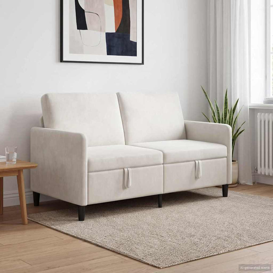 Bank met opslag Crèmekleurig 152 x 78 x 87 cm Polyester