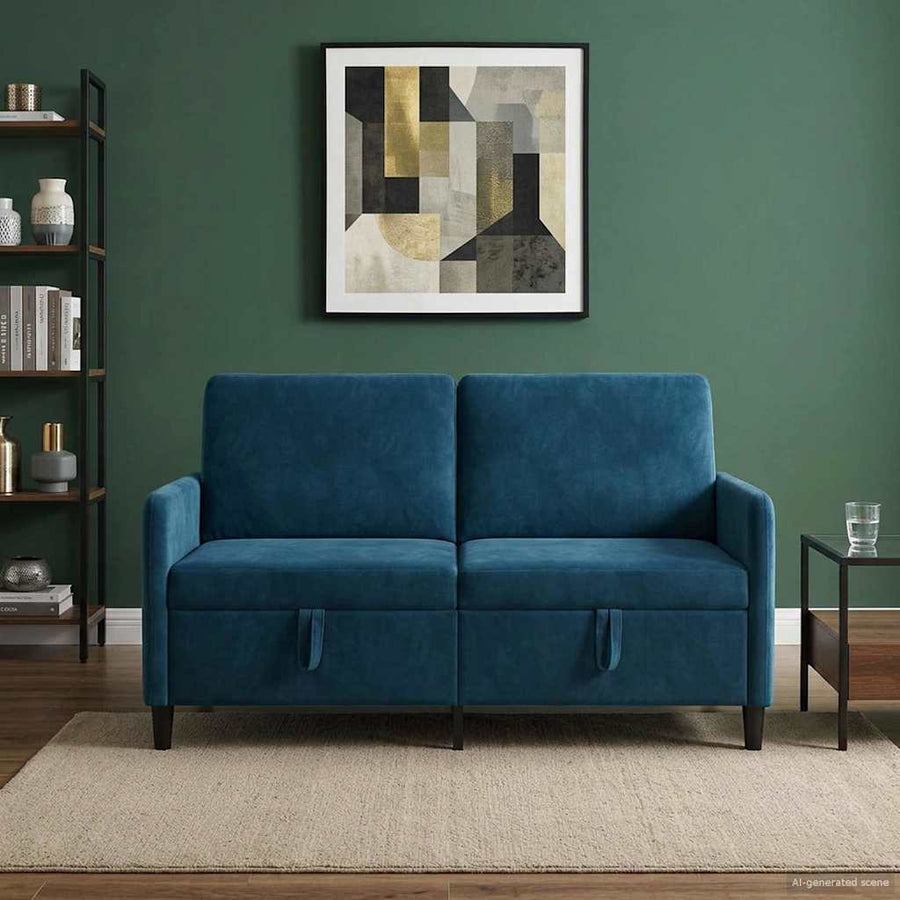 Bank met opslag Blauw 152 x 78 x 87 cm Polyester