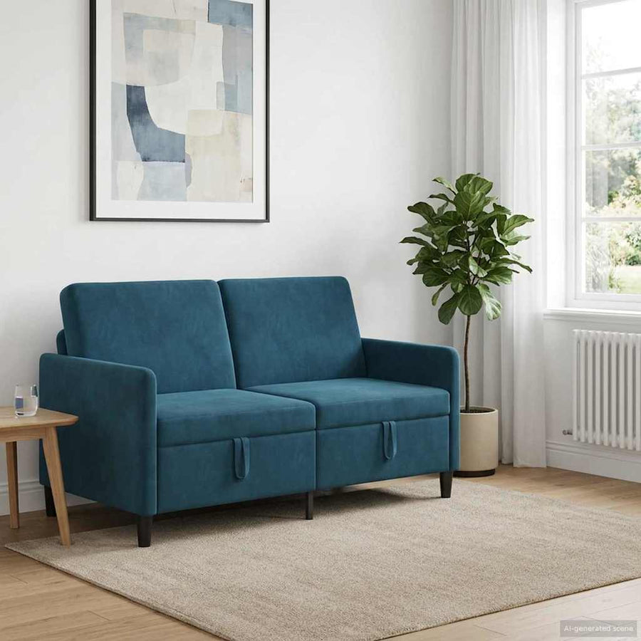 Bank met opslag Blauw 152 x 78 x 87 cm Polyester