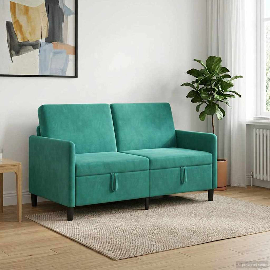 Bank met opslag Turquoise 152 x 78 x 87 cm Polyester