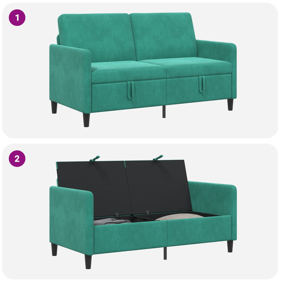 Bank met opslag Turquoise 152 x 78 x 87 cm Polyester