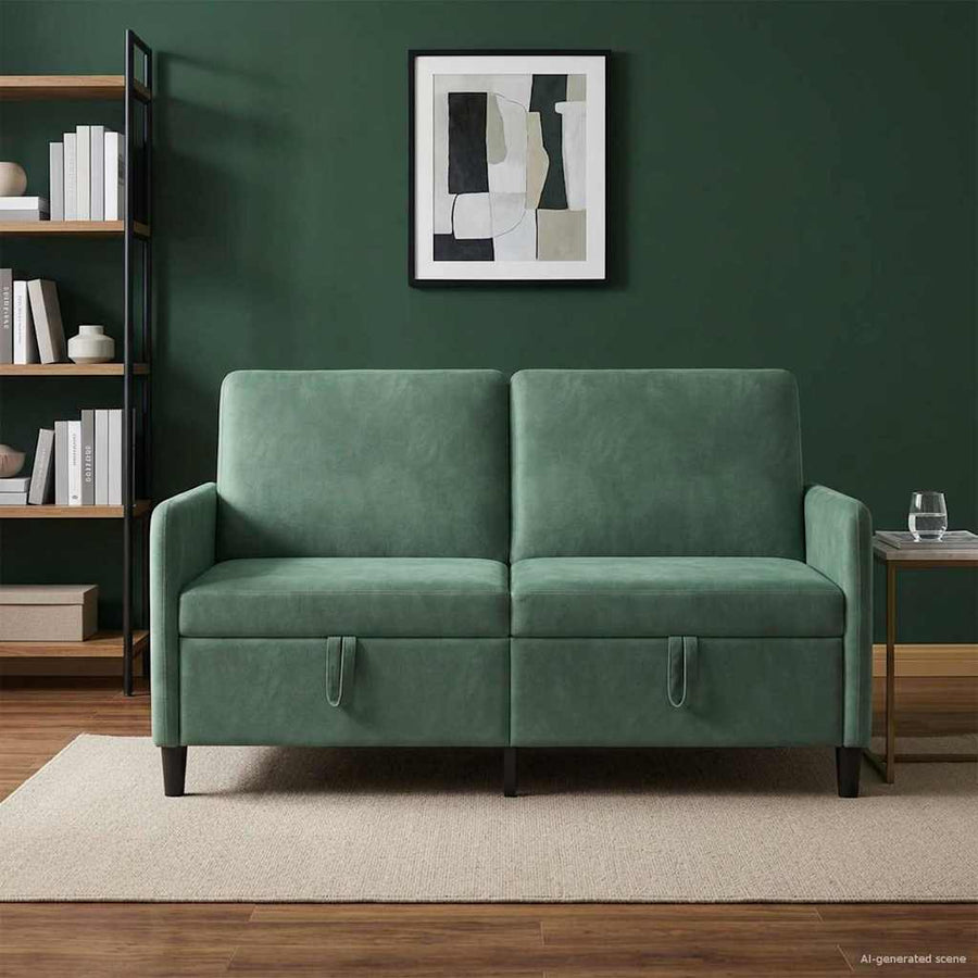 Bank met opslag Zeegroen 152 x 78 x 87 cm Polyester