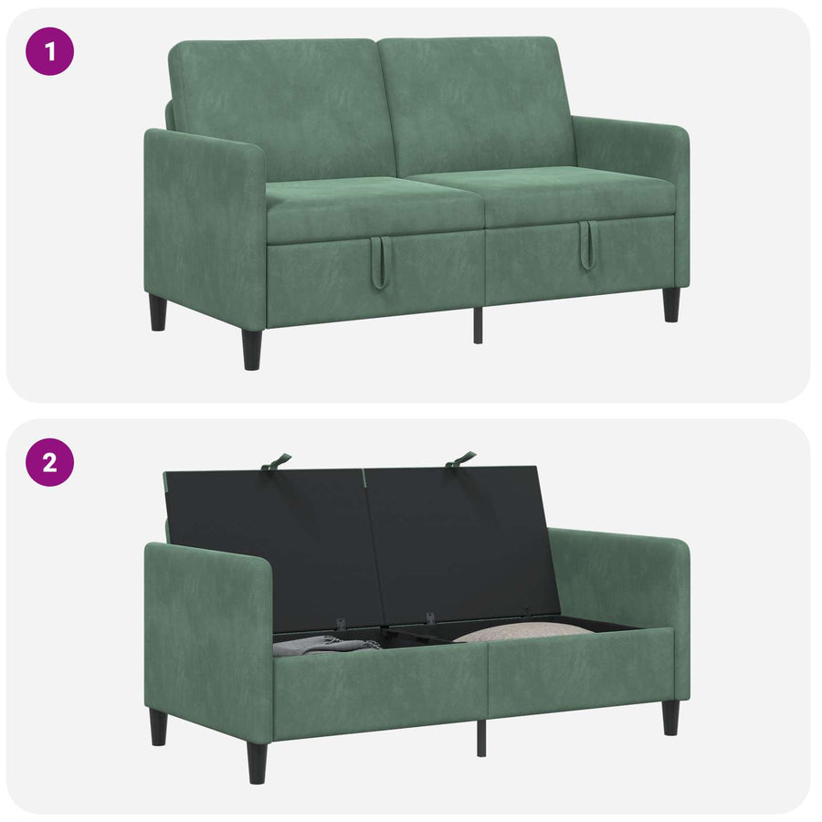 Bank met opslag Zeegroen 152 x 78 x 87 cm Polyester