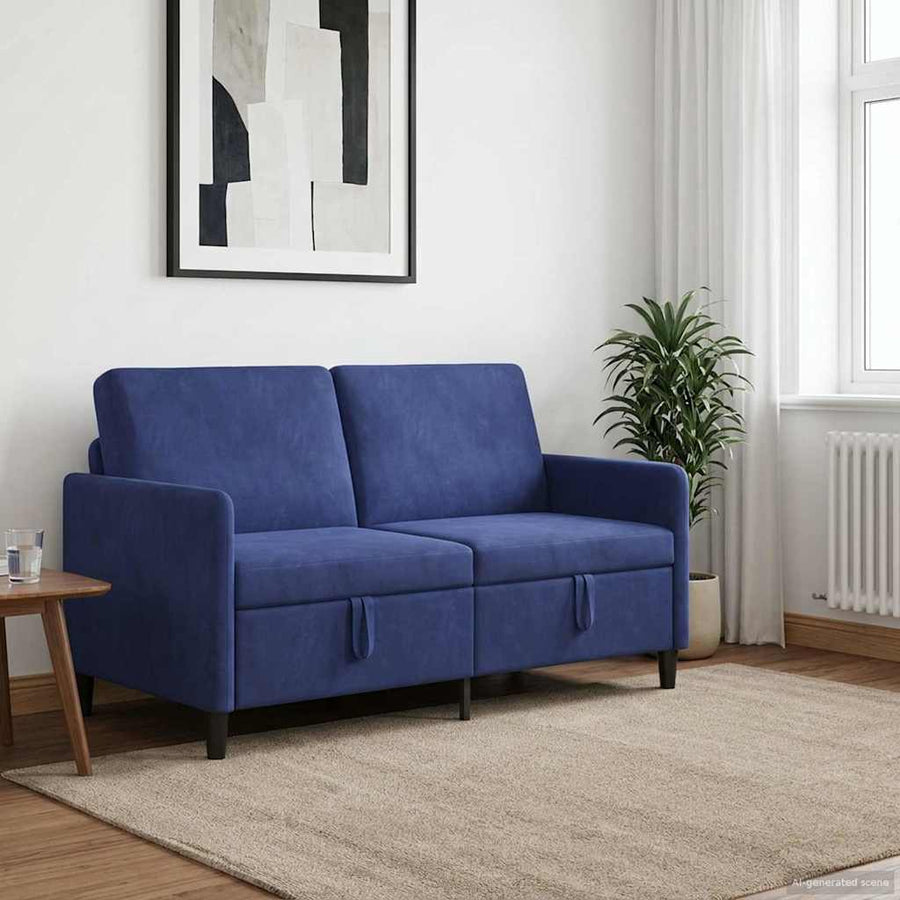 Bank met opslag Politieblauw 152 x 78 x 87 cm Polyester