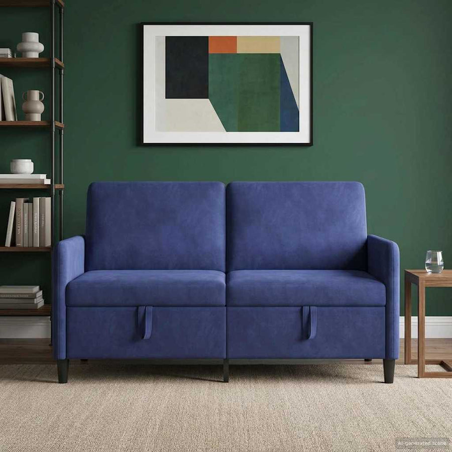 Bank met opslag Politieblauw 152 x 78 x 87 cm Polyester