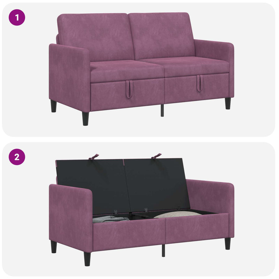 Bank met opslag Paars 152 x 78 x 87 cm Polyester