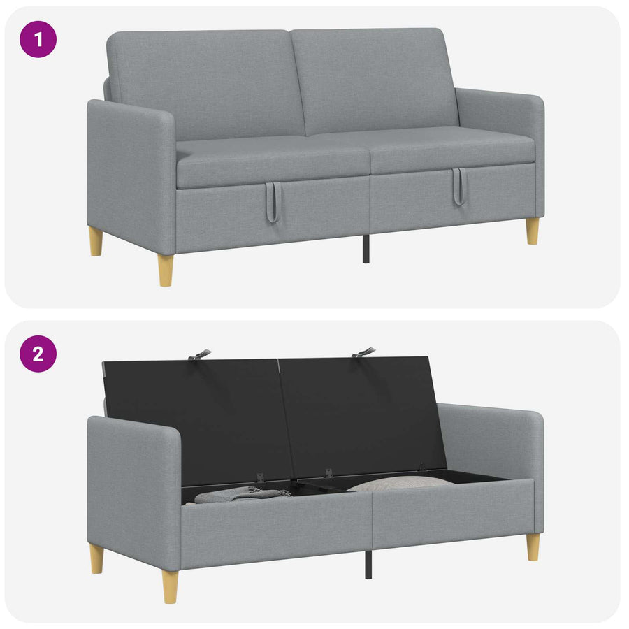 Bank met opslag Lichtgrijs 172 x 78 x 87 cm Polyester