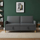 Storage Sofa Dark Grey 172 x 78 x 87 cm Polyester