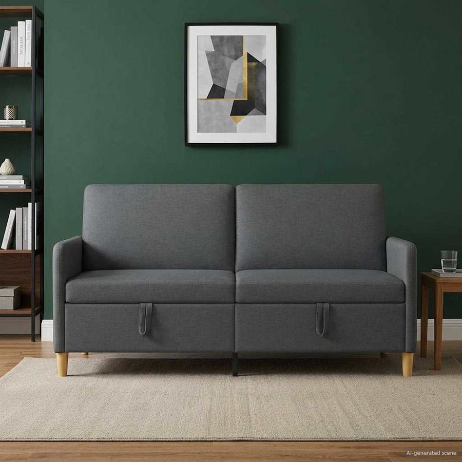 Bank met opslag Donkergrijs 172 x 78 x 87 cm Polyester