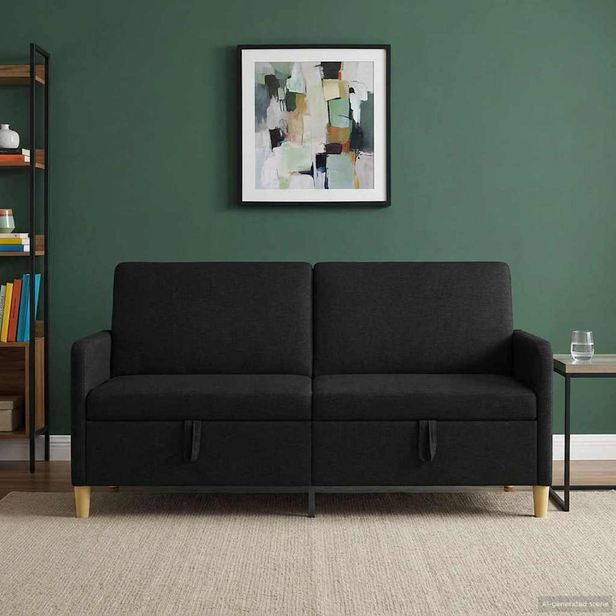 Bank met opslag Zwart 172 x 78 x 87 cm Polyester