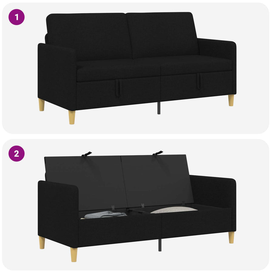 Bank met opslag Zwart 172 x 78 x 87 cm Polyester