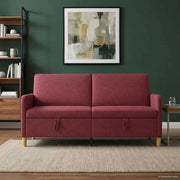 Bank met opbergruimte wijnrood 172x78x87 cm polyester
