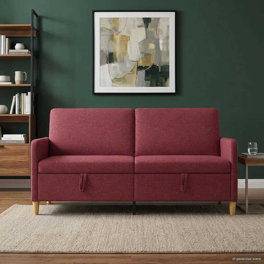 Bank met opslag Wijnrood 172 x 78 x 87 cm Polyester