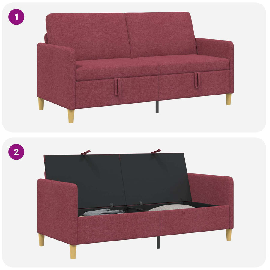 Bank met opslag Wijnrood 172 x 78 x 87 cm Polyester