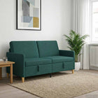 Bank met opbergruimte 172x78x87 cm donkergroen polyester