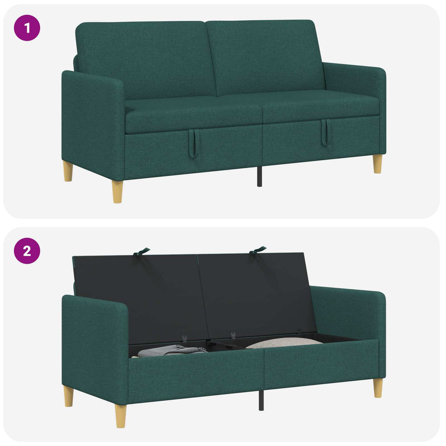 Bank met opslag Donkergroen 172 x 78 x 87 cm Polyester