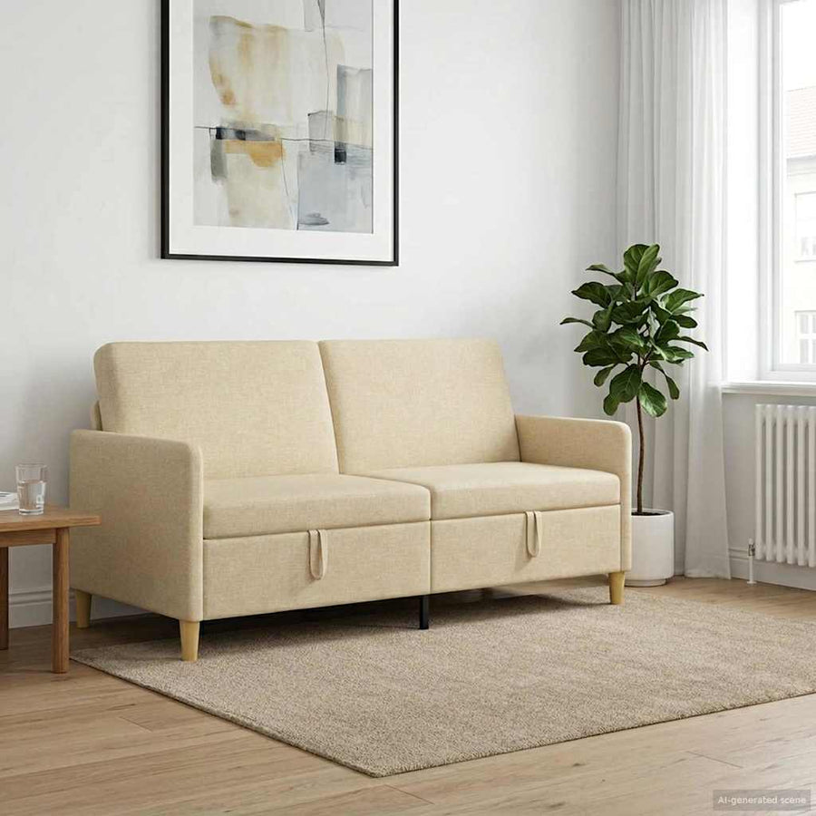 Bank met opslag Crèmekleurig 172 x 78 x 87 cm Polyester
