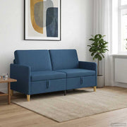Bank met opslag 172x78x87 cm blauw polyester