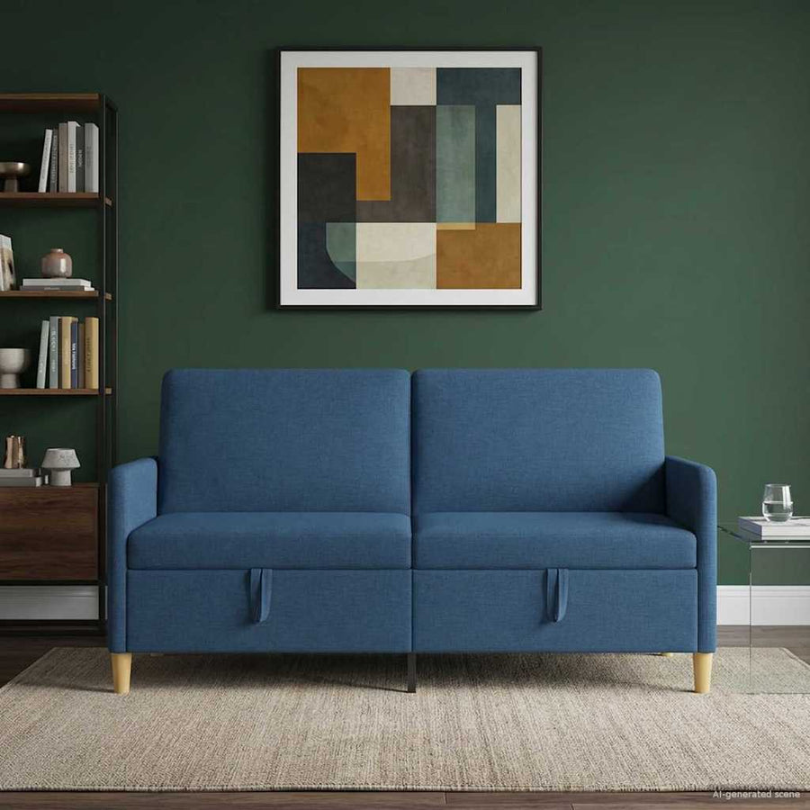 Bank met opslag Blauw 172 x 78 x 87 cm Polyester