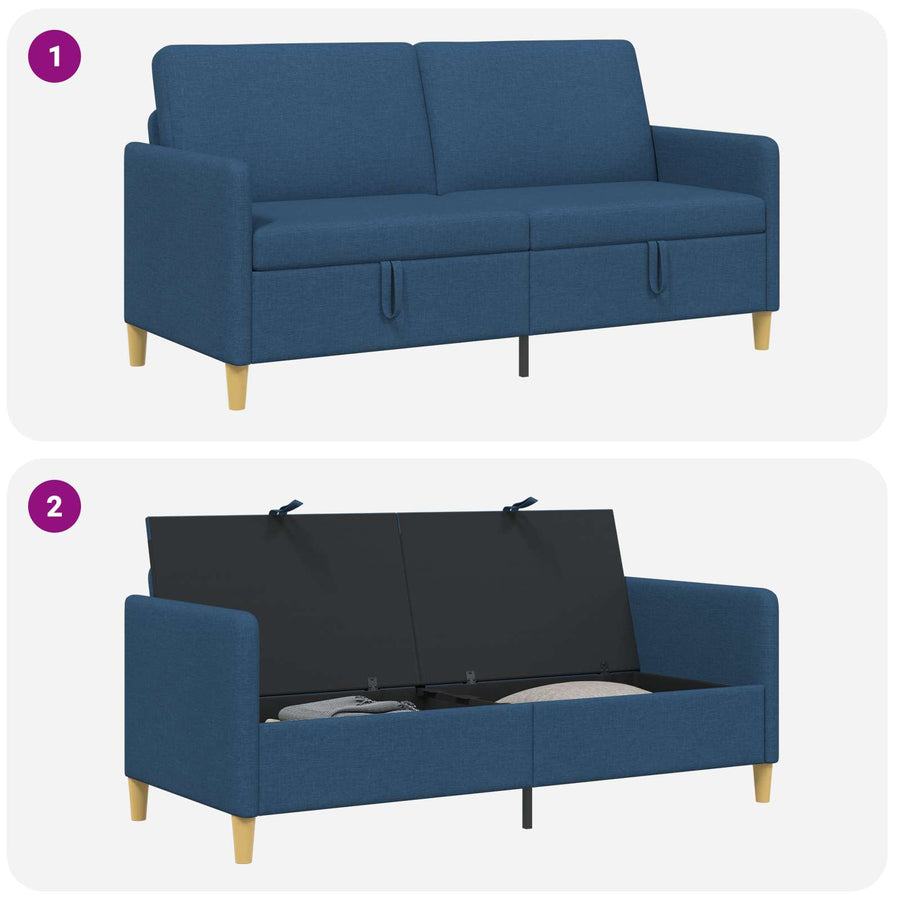 Bank met opslag Blauw 172 x 78 x 87 cm Polyester