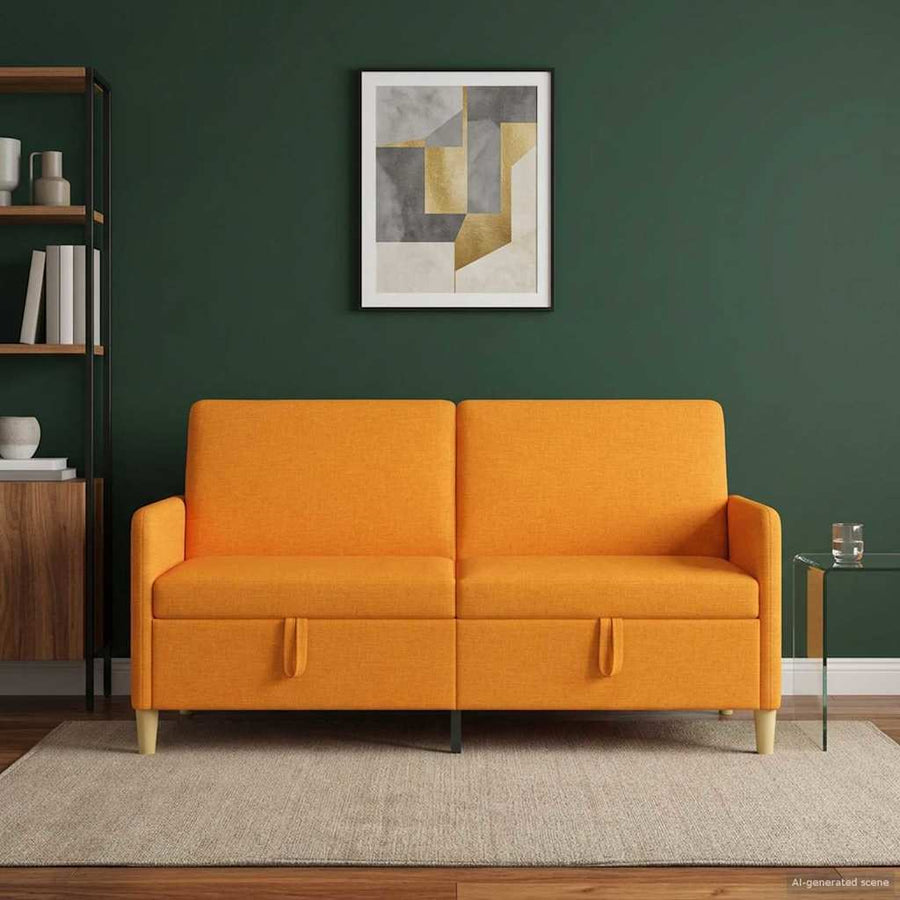 Bank met opslag Donkergeel 172 x 78 x 87 cm Polyester