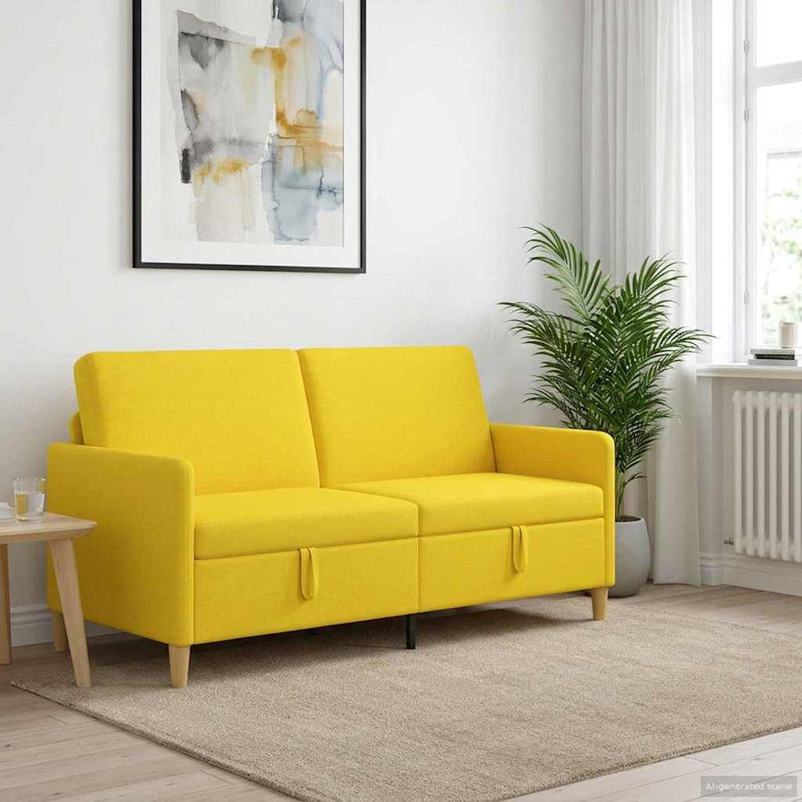 Bank met opslag Lichtgeel 172 x 78 x 87 cm Polyester