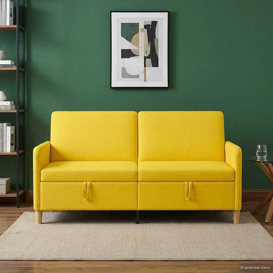Bank met opslag Lichtgeel 172 x 78 x 87 cm Polyester