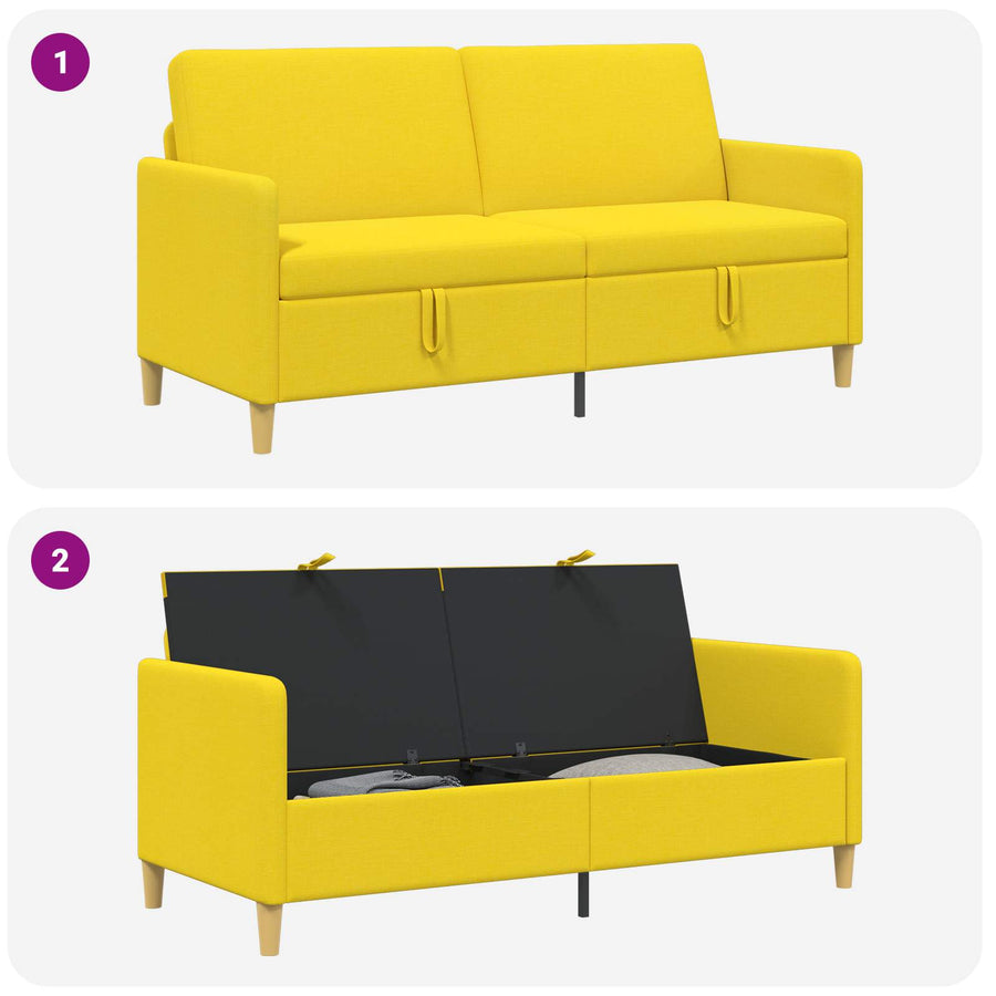 Bank met opslag Lichtgeel 172 x 78 x 87 cm Polyester