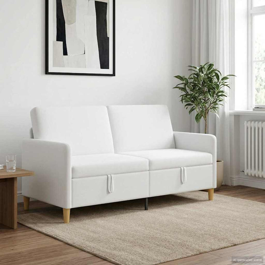 Bank met opslag Wit 172 x 78 x 87 cm Polyester