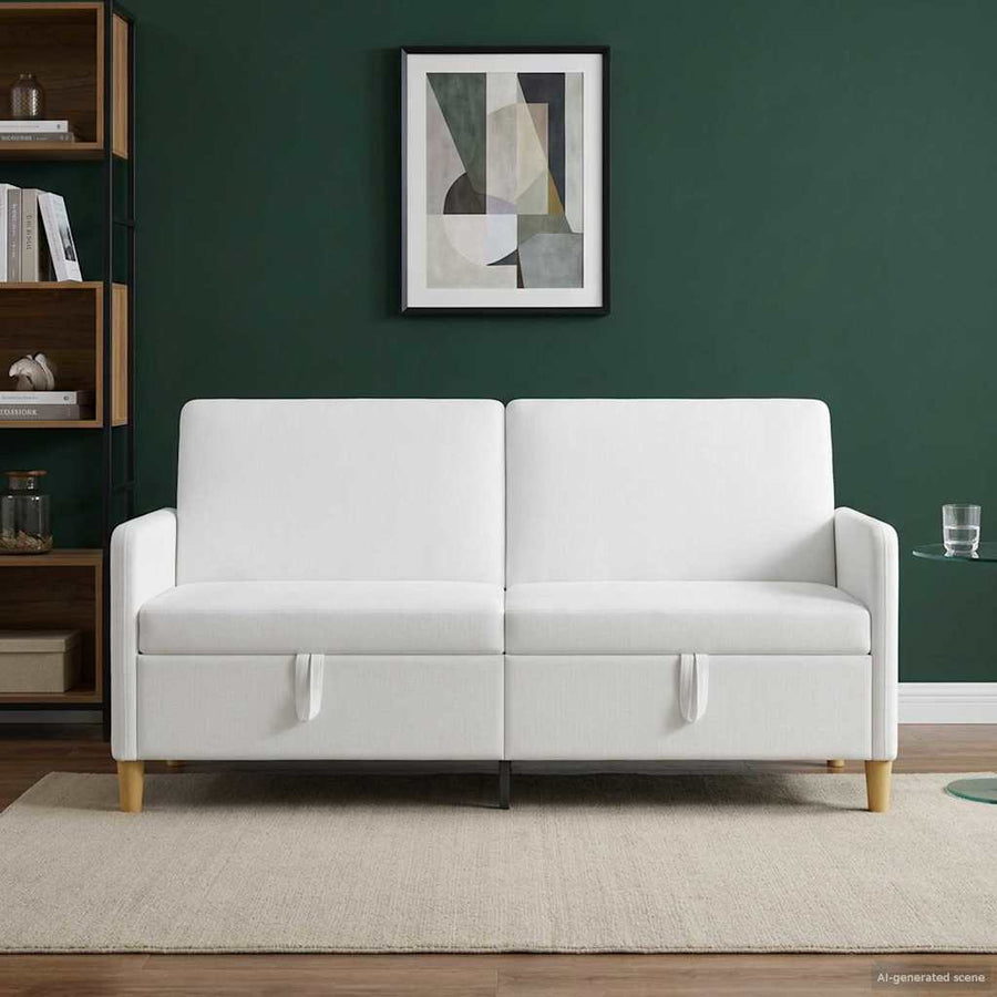 Bank met opslag Wit 172 x 78 x 87 cm Polyester