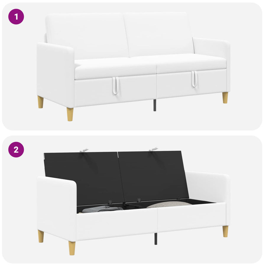 Bank met opslag Wit 172 x 78 x 87 cm Polyester