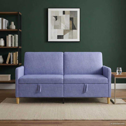 Bank met opslag Jeans Blauw 172 x 78 x 87 cm Polyester