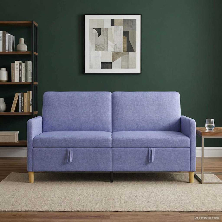 Bank met opslag Jeans Blauw 172 x 78 x 87 cm Polyester