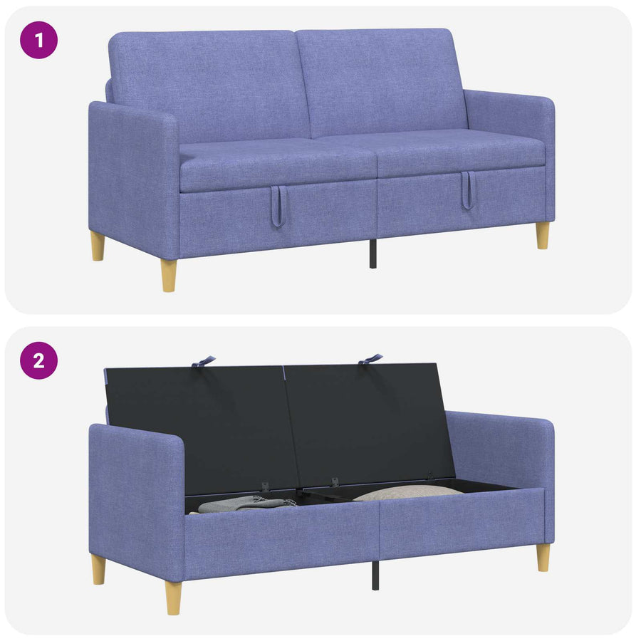 Bank met opslag Jeans Blauw 172 x 78 x 87 cm Polyester