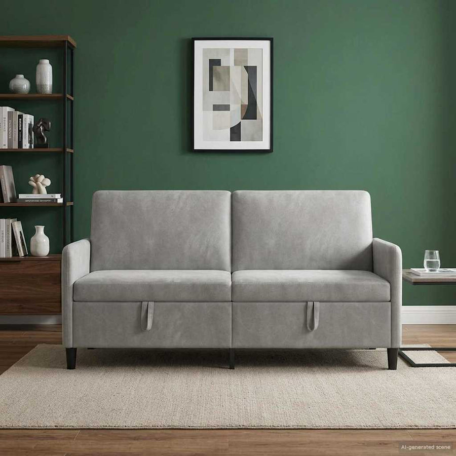 Bank met opslag Lichtgrijs 172 x 78 x 87 cm Polyester