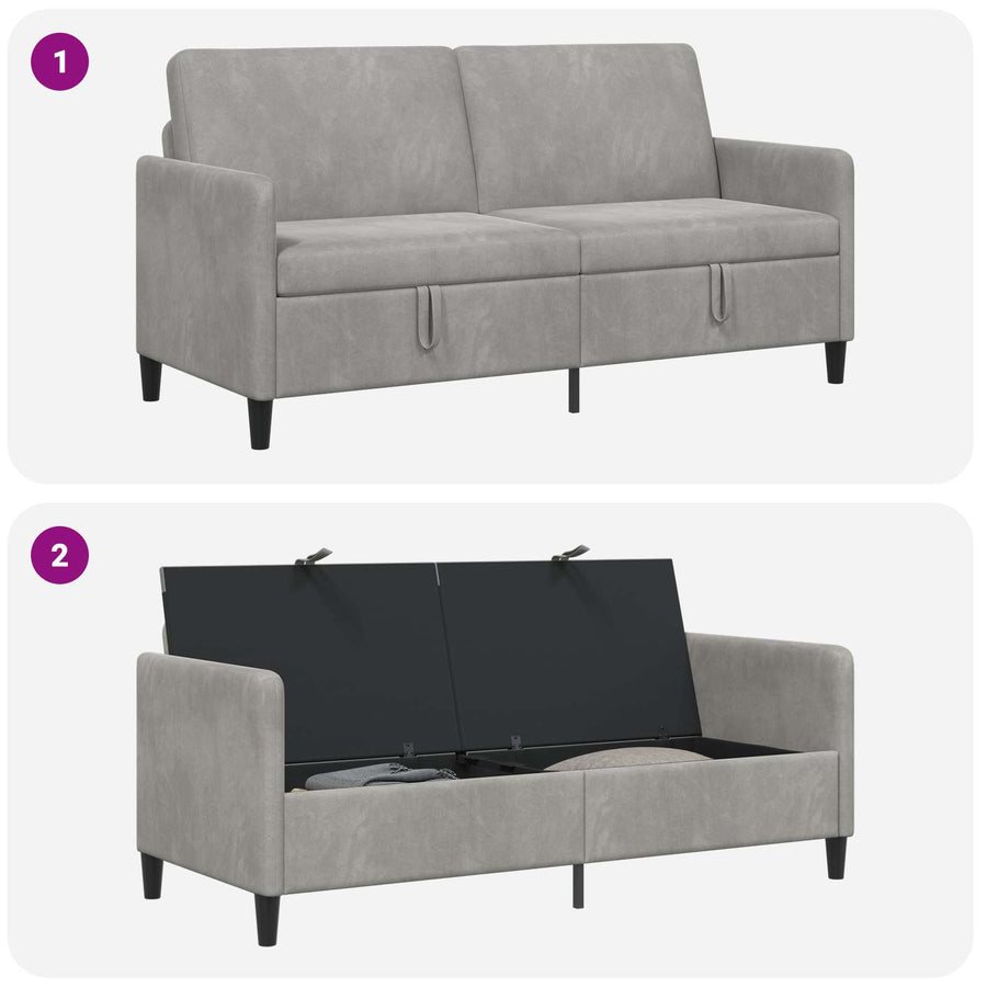 Bank met opslag Lichtgrijs 172 x 78 x 87 cm Polyester