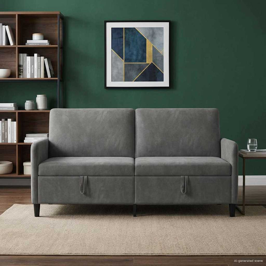 Bank met opslag Donkergrijs 172 x 78 x 87 cm Polyester