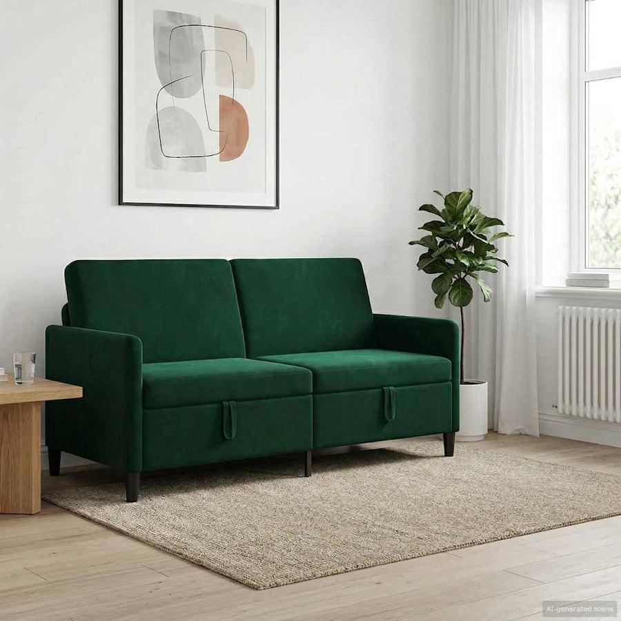 Bank met opslag Donkergroen 172 x 78 x 87 cm Polyester