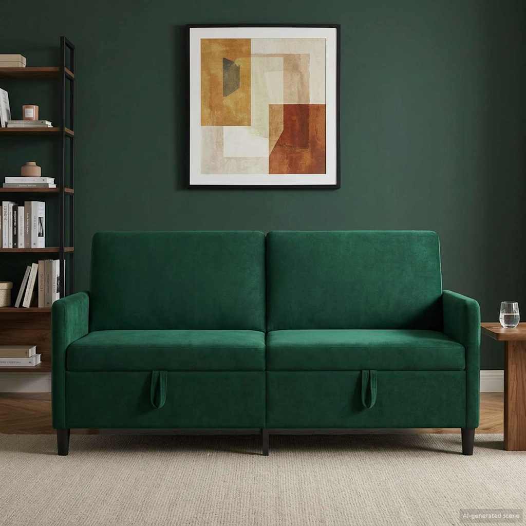 Bank met opslag Donkergroen 172 x 78 x 87 cm Polyester