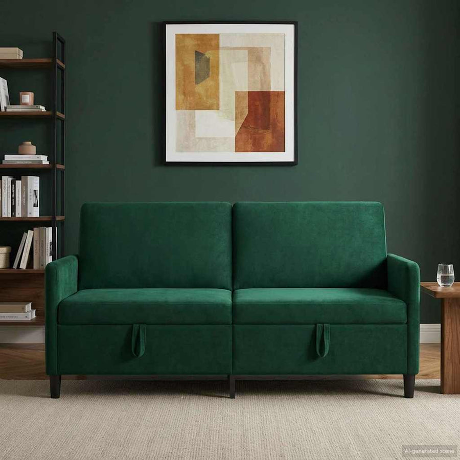 Bank met opslag Donkergroen 172 x 78 x 87 cm Polyester