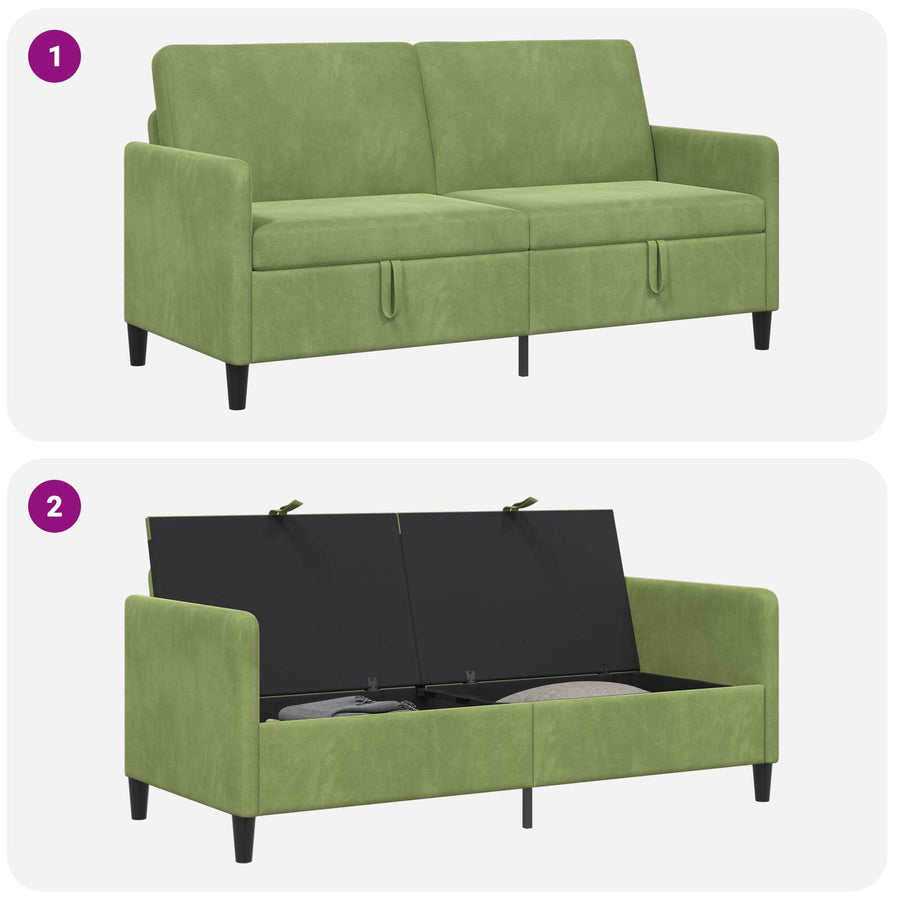 Bank met opslag Lichtgroen 172 x 78 x 87 cm Polyester